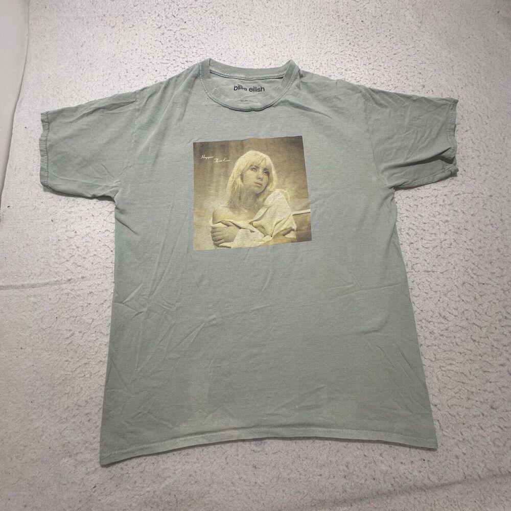 Billie Eilish Adult Large Short Sleeve 2021 Happier Than Ever Graphic T Shirt